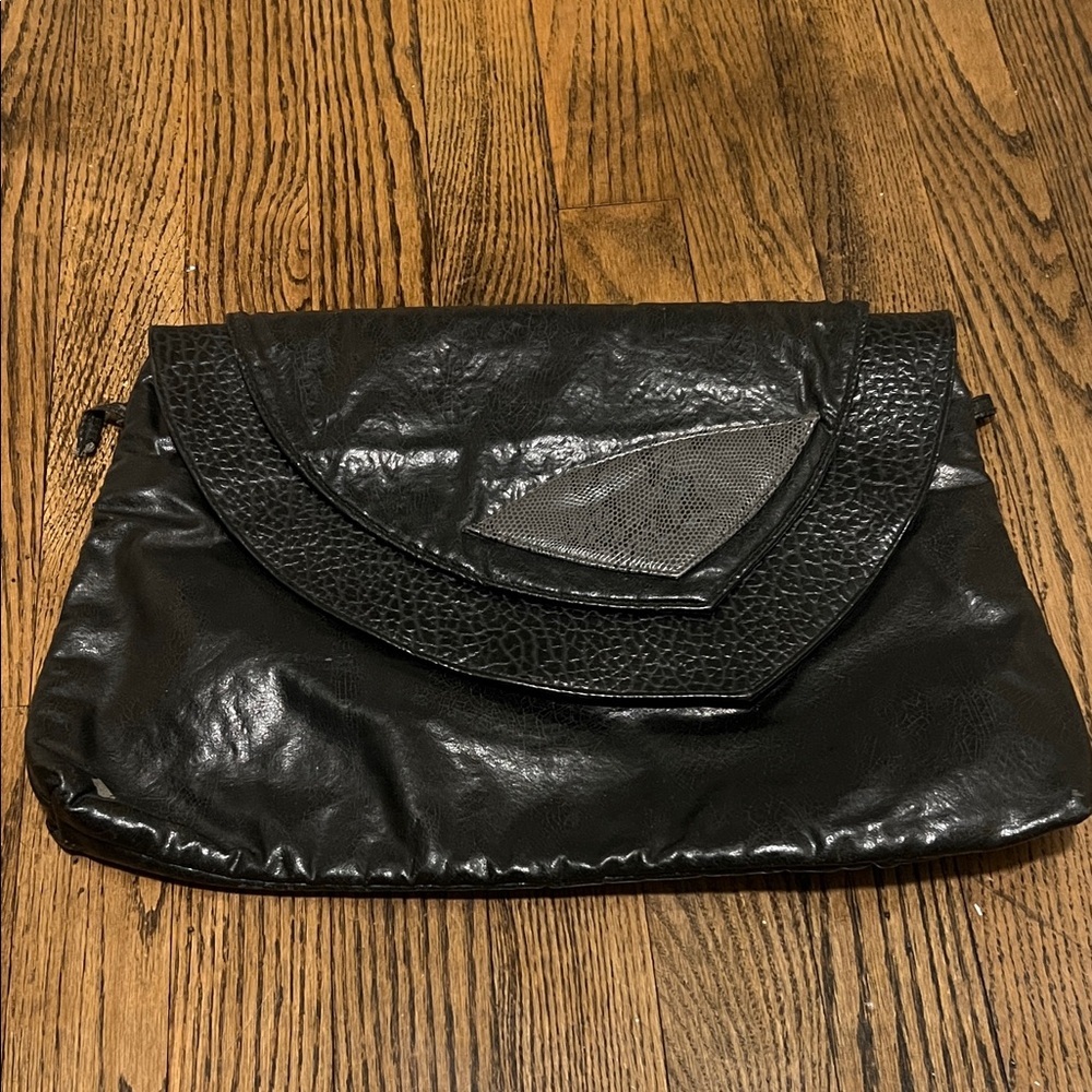 80’s Black Vinyl Clutch